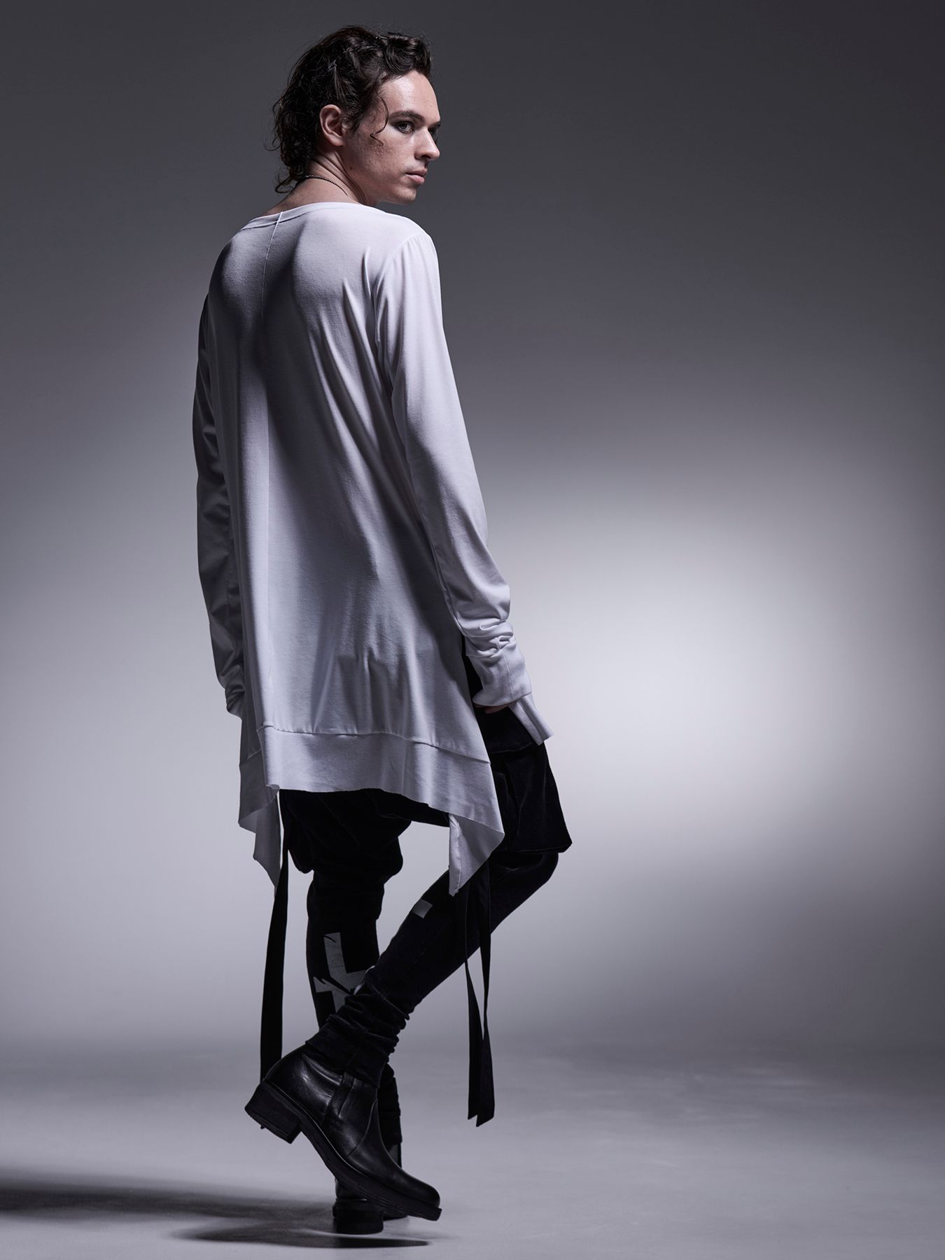 Boat Neck Flare T-Shirt / ボートネック フレアTシャツ / ホワイト
