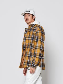 【予約品 】muta Hooded Flannel Shirts / フードシャツジャケット / イエロー【Acanthus × muta MARINE】
