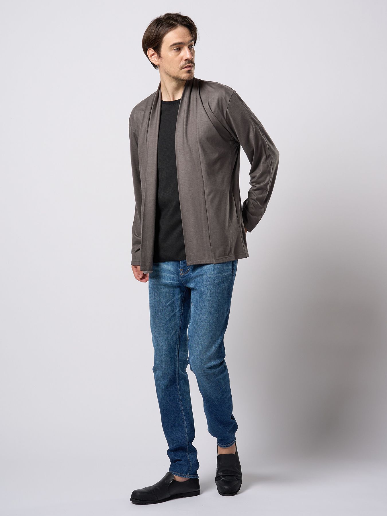 【予約品 9月23日(火) 締切】ex.comfy wool cardigan / エクスコンフィーウール カーディガン / スチールグレー