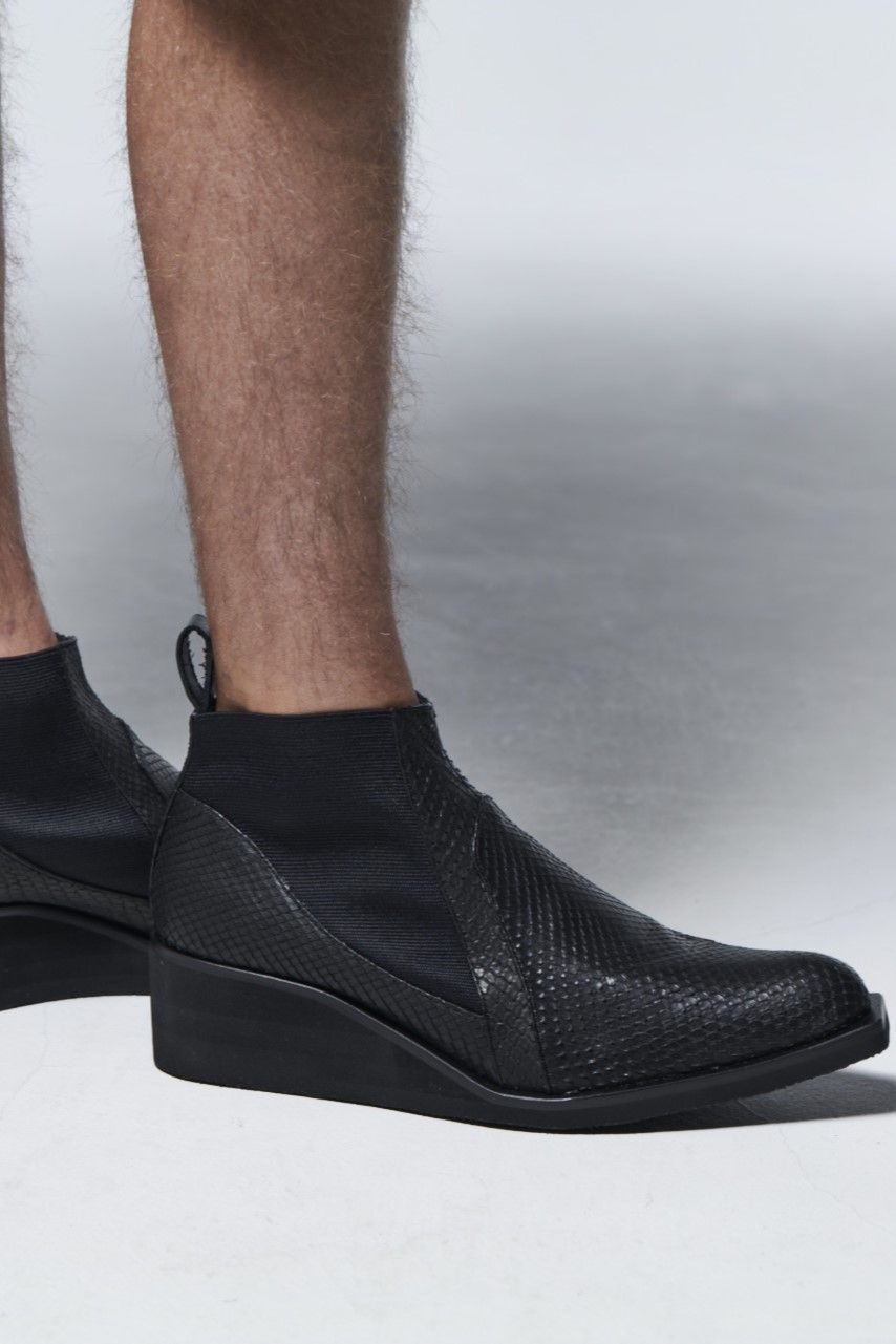 《予約品》 PythonSideGoreHeelBoots / マットブラック 【kiryuyrik】 2023年4月以降入荷予定
