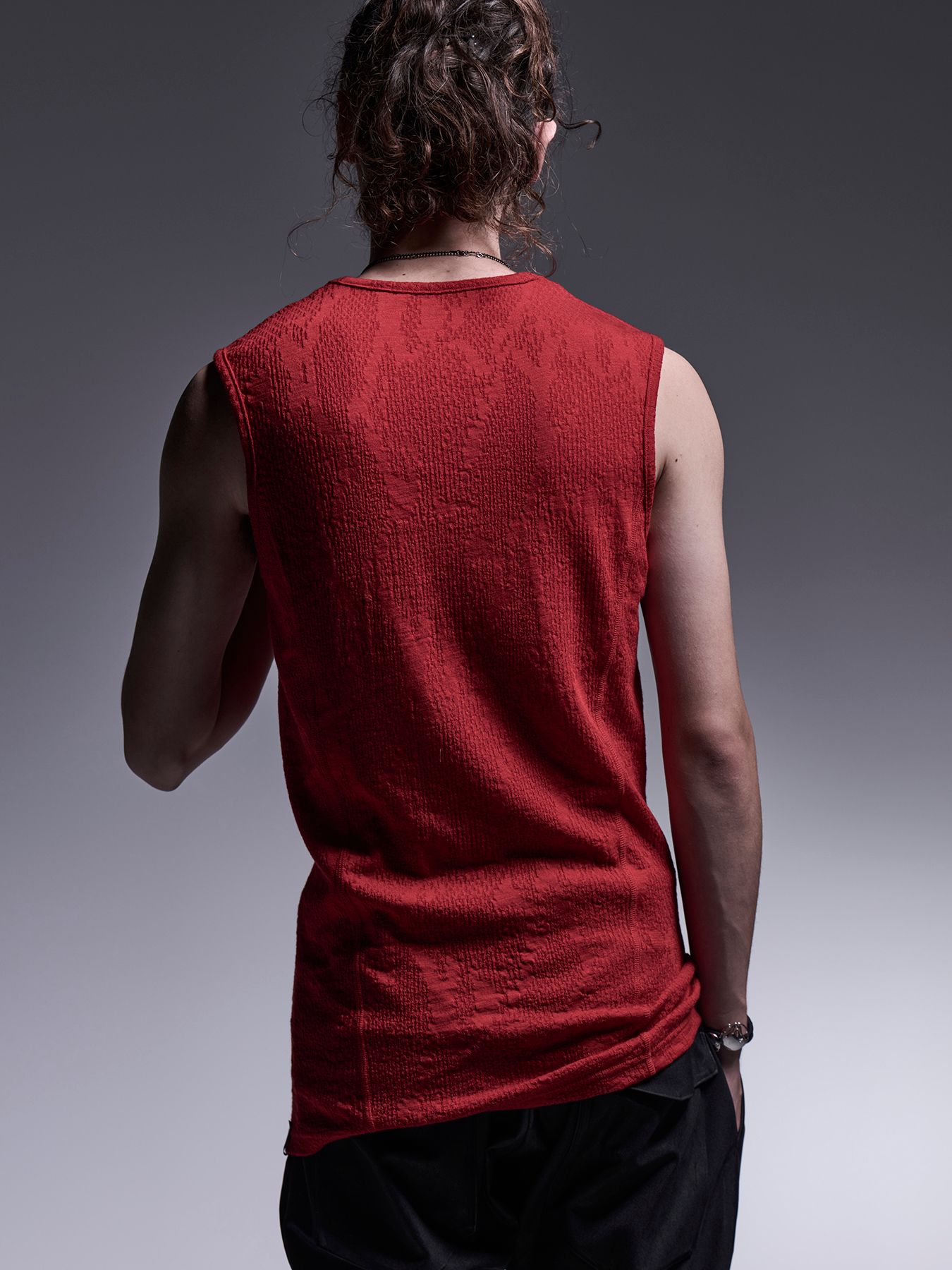 【予約品 7月13日(日) 締切】Henley Tank Top / ヘンリーネック タンクトップ / レッド