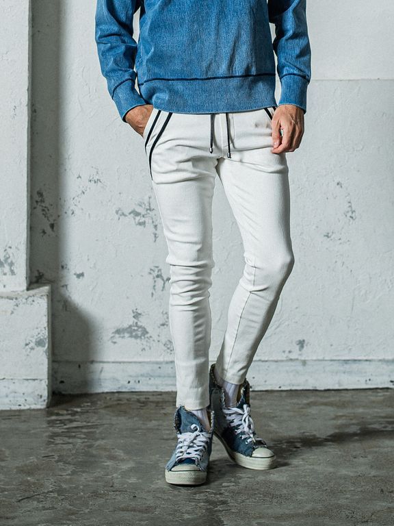 《予約11月17日19時締め》 EX denim jersey  EDGE   PT / ジャージパンツ / ホワイト