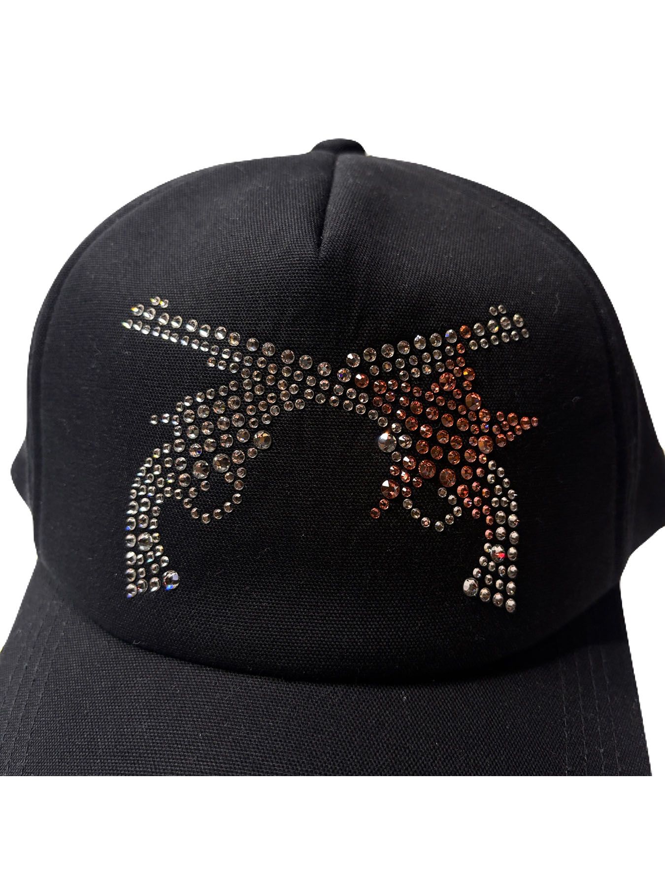 【予約品 3月9日(月) 18:00 締切】CROSSGUN STAR BB CAP / クリスタル クロスガン スター ベースボールキャップ / ブラック×ライトローズ