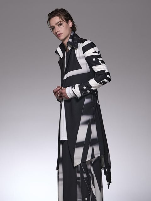 《予約品》 SingleNapoleonFlareLongJacket / ユニオンジャックTwillナポレオンフレアジャケット / ブラック＆ホワイト