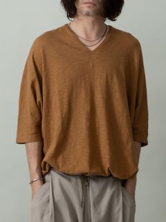 【予約品 2月1日(日) 締切】KITE V-NECK / Vネック ニットT / キャメル