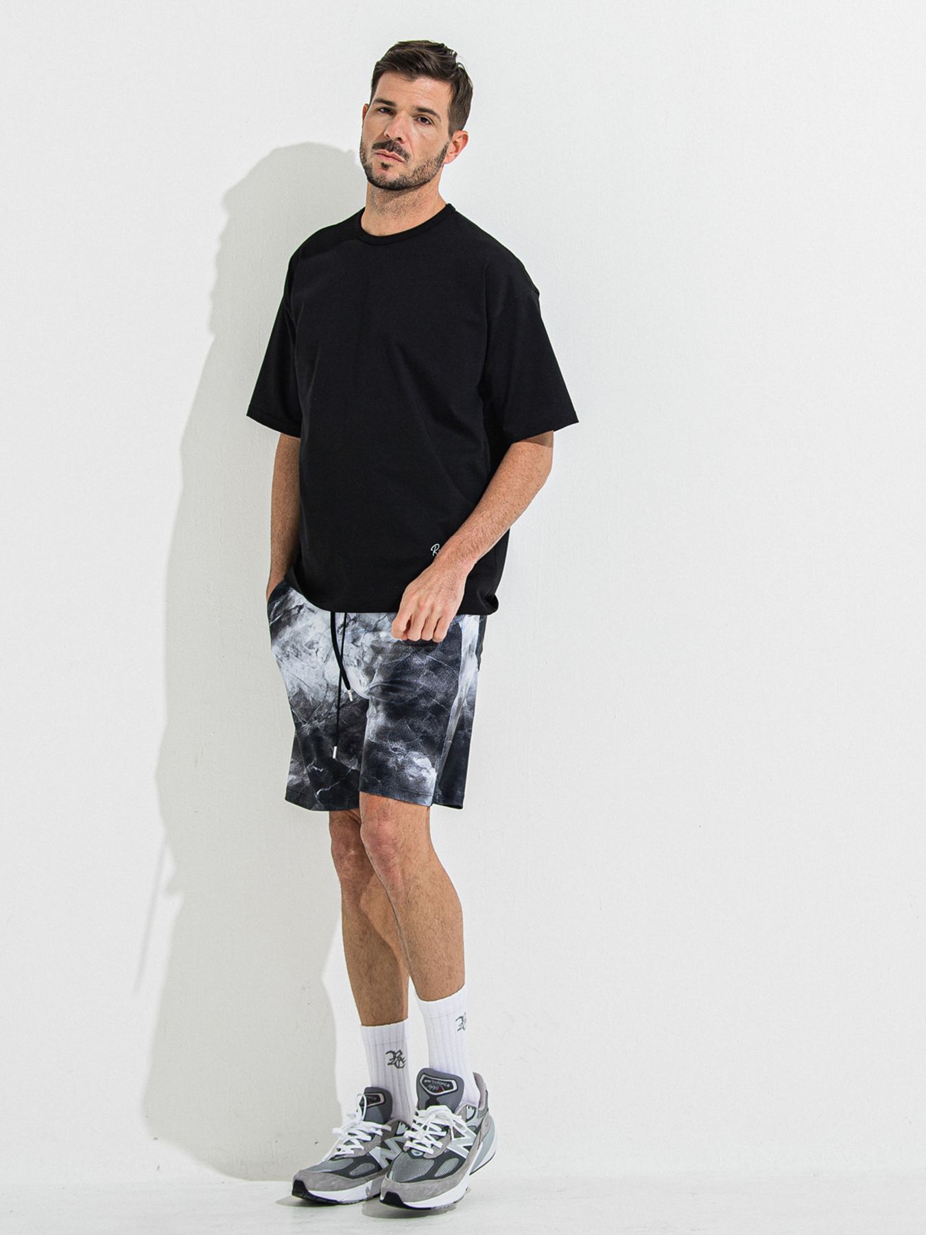 【予約品 】RASH SHORTS / ラッシュガード ショーツ / マーブルブラック