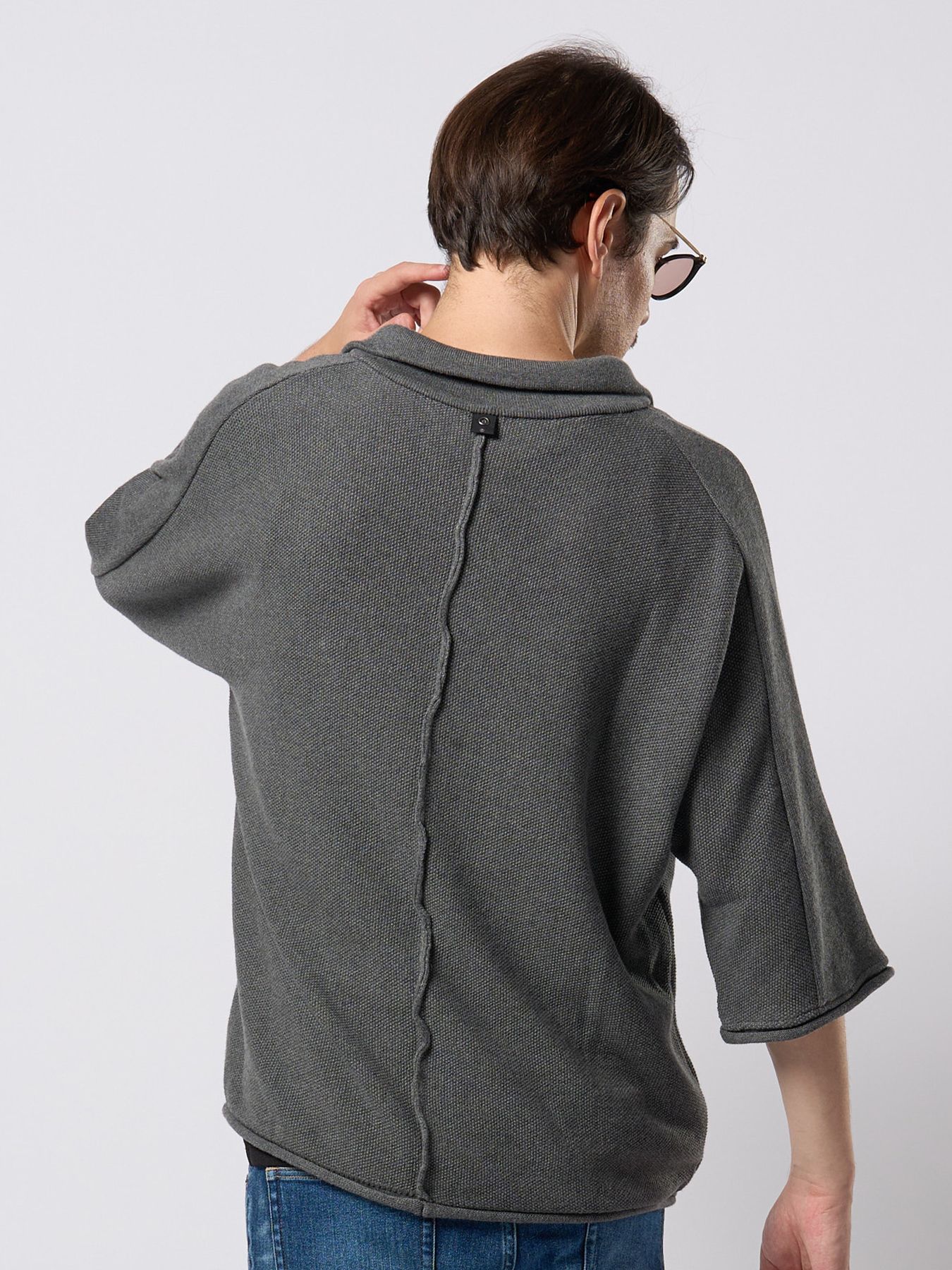【予約品 9月23日(火) 締切】comfy skipper polo H/S / コンフィー スキッパーポロ ハーフスリーブ  / チャコール