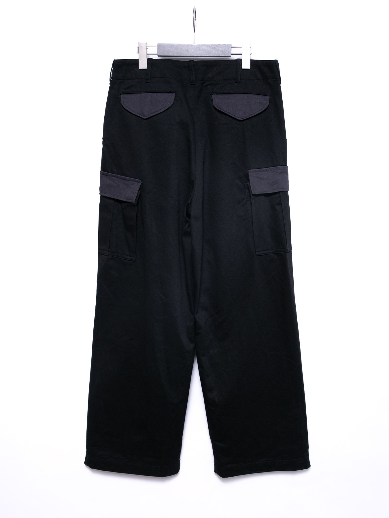 【予約品 4月6日(月) 締切】Cotton High-count Chino cloth Cargo Pants / コットン ハイカウント チノクロス カーゴパンツ / ブラック