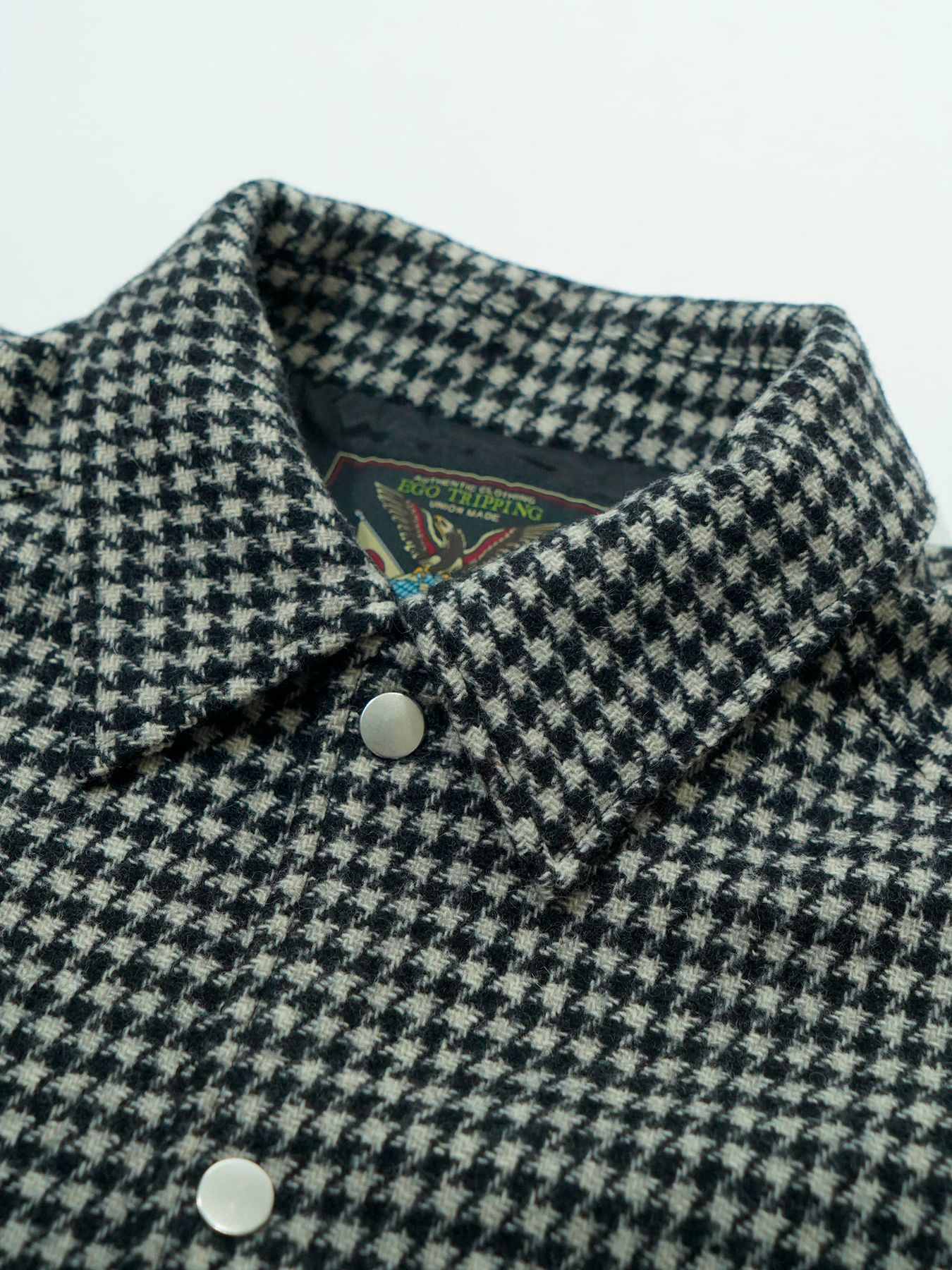 【予約品 】Houndcoach / ウール コーチジャケット / ホワイト×ブラック千鳥