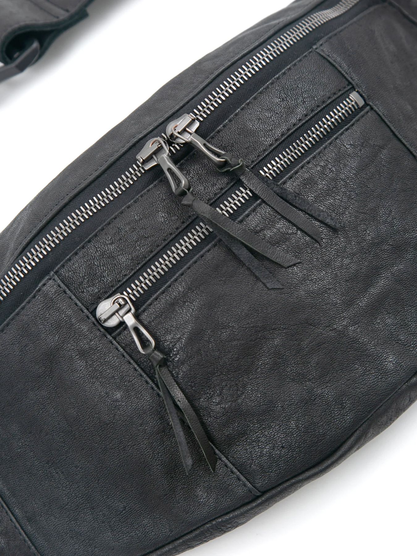 【予約品 10月12日(日) 締切】Pit Vegetable Full Tanned Shrunken Horsehide Body Bag / フルタンニン ピット鞣し シュリンク ホース ハイド ボディー バッグ / HIGH THROTTLE / ブラック×ブラック