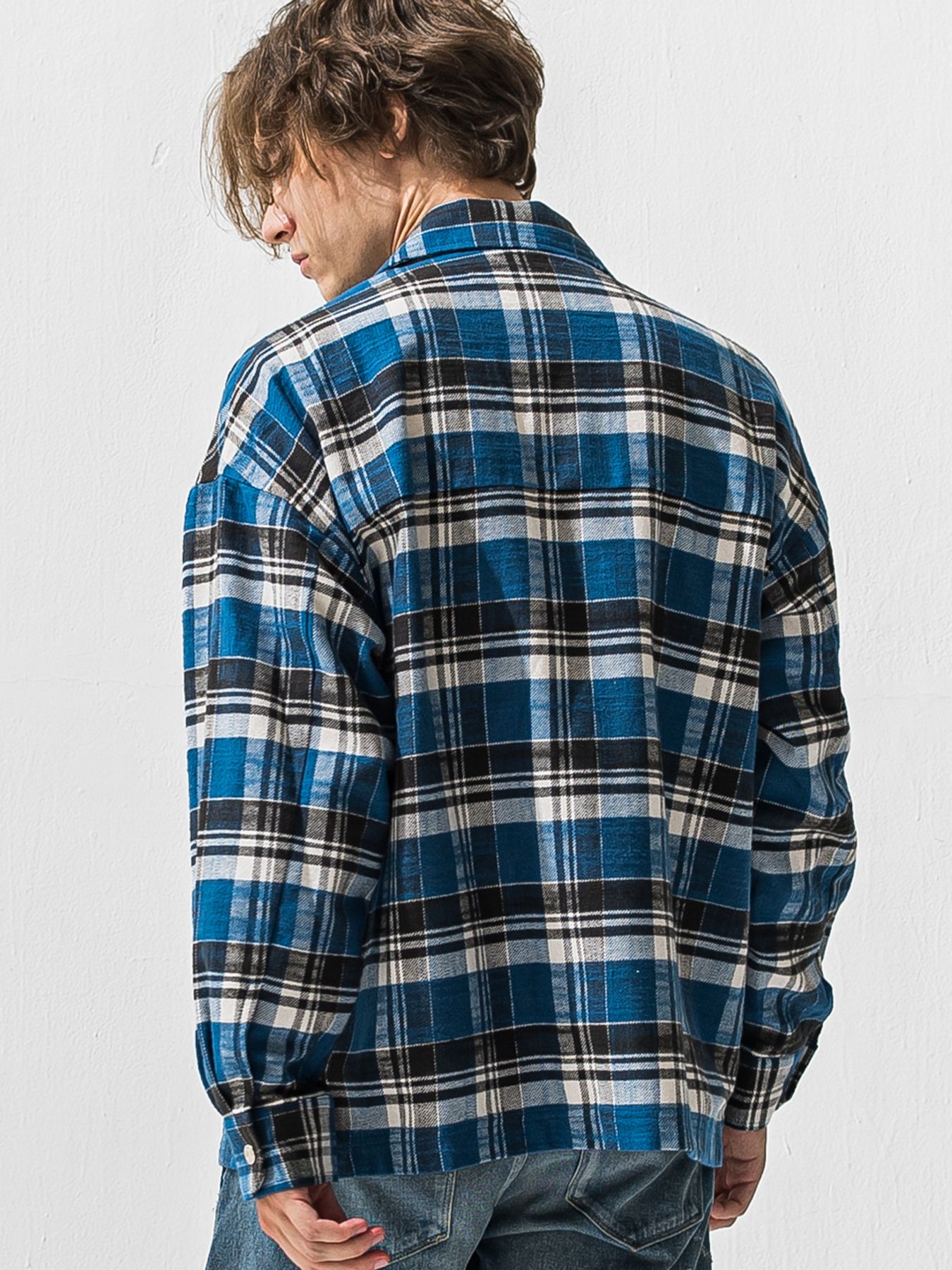 【予約品 9月6日(日) 締切】OLD SLUB CHECK JK / ヴィンテージ ネルジャケット / ブルー