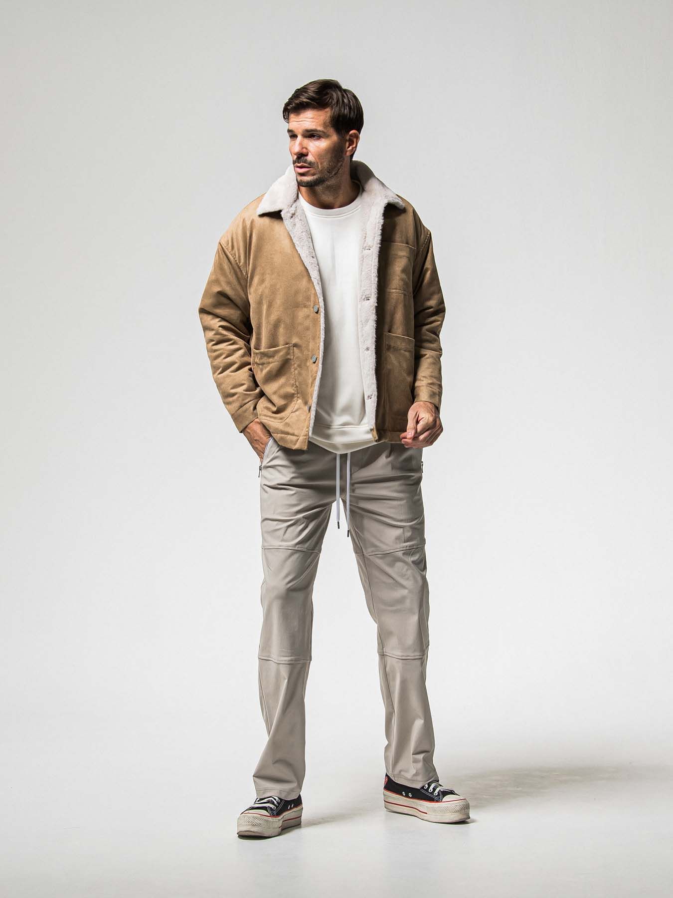 【予約品 】SUEDE FUR CAVER ALL / スウェードファーカバーオール / ブラウン