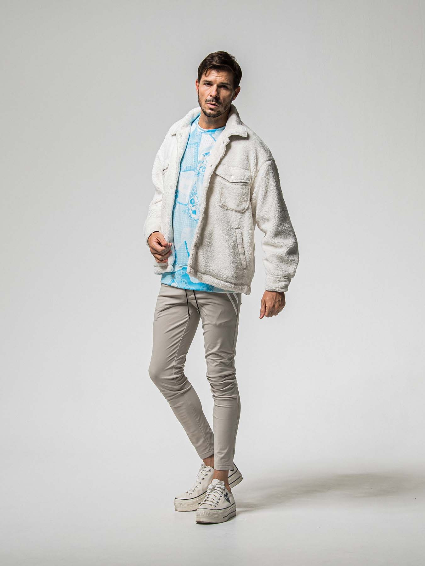 【予約品 8月31日(日) 締切】PAISLEY BACK FLEECE DROP TRAINER / ペイズリー バックフリース ドロップショルダートレーナー / ブルー