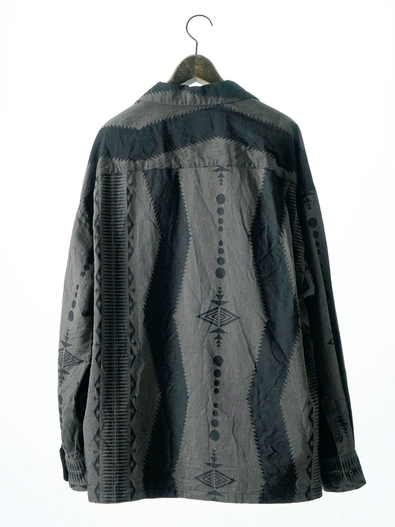 【予約品 6月2日(月) AM10時 締切】FOLKESTRIPE L/S / オーバーシャツ / ライトグレー×ブラック
