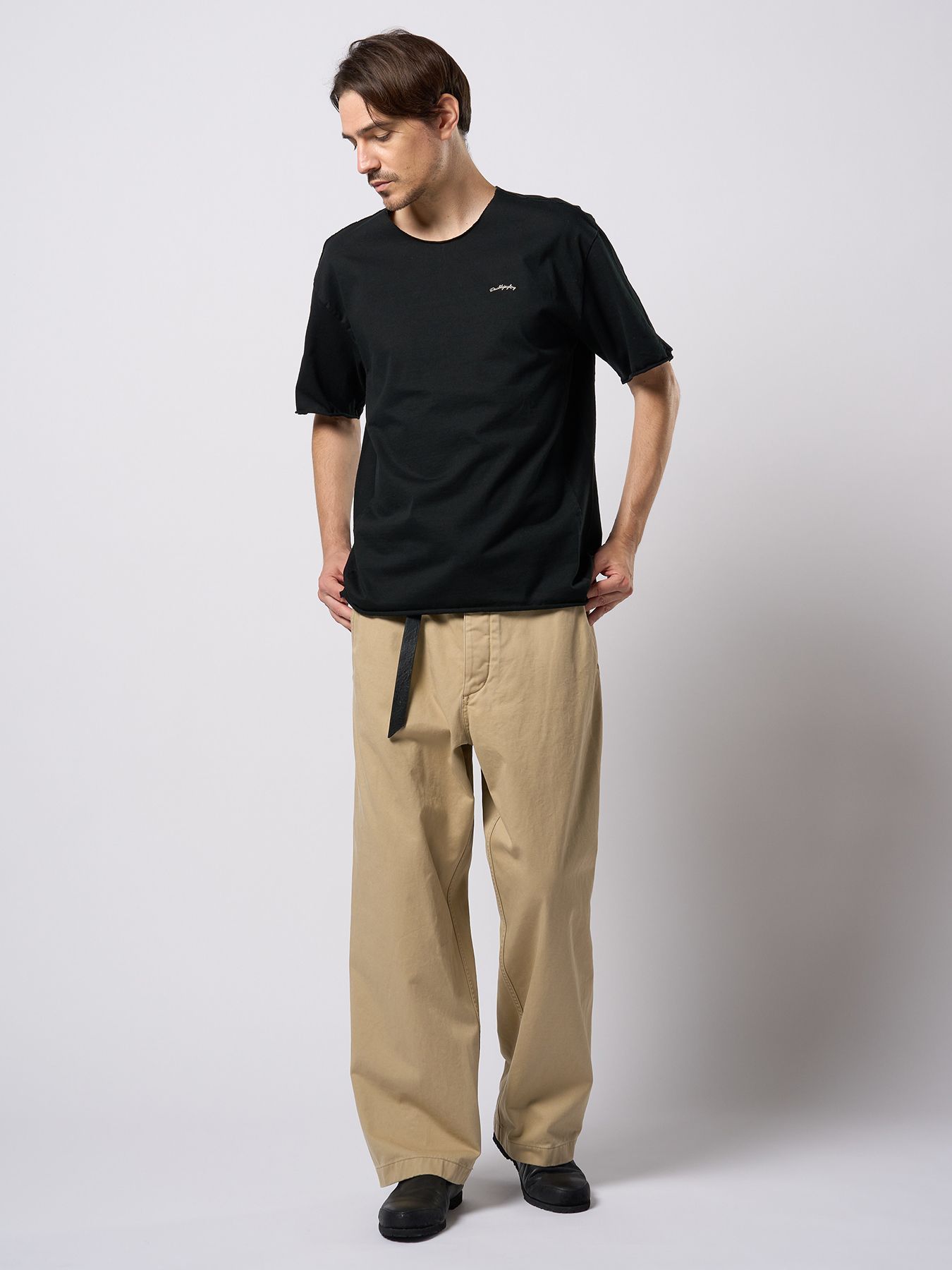 【予約品 9月23日(火) 締切】W-ring long belt / Wリング ロングベルト / ブラック