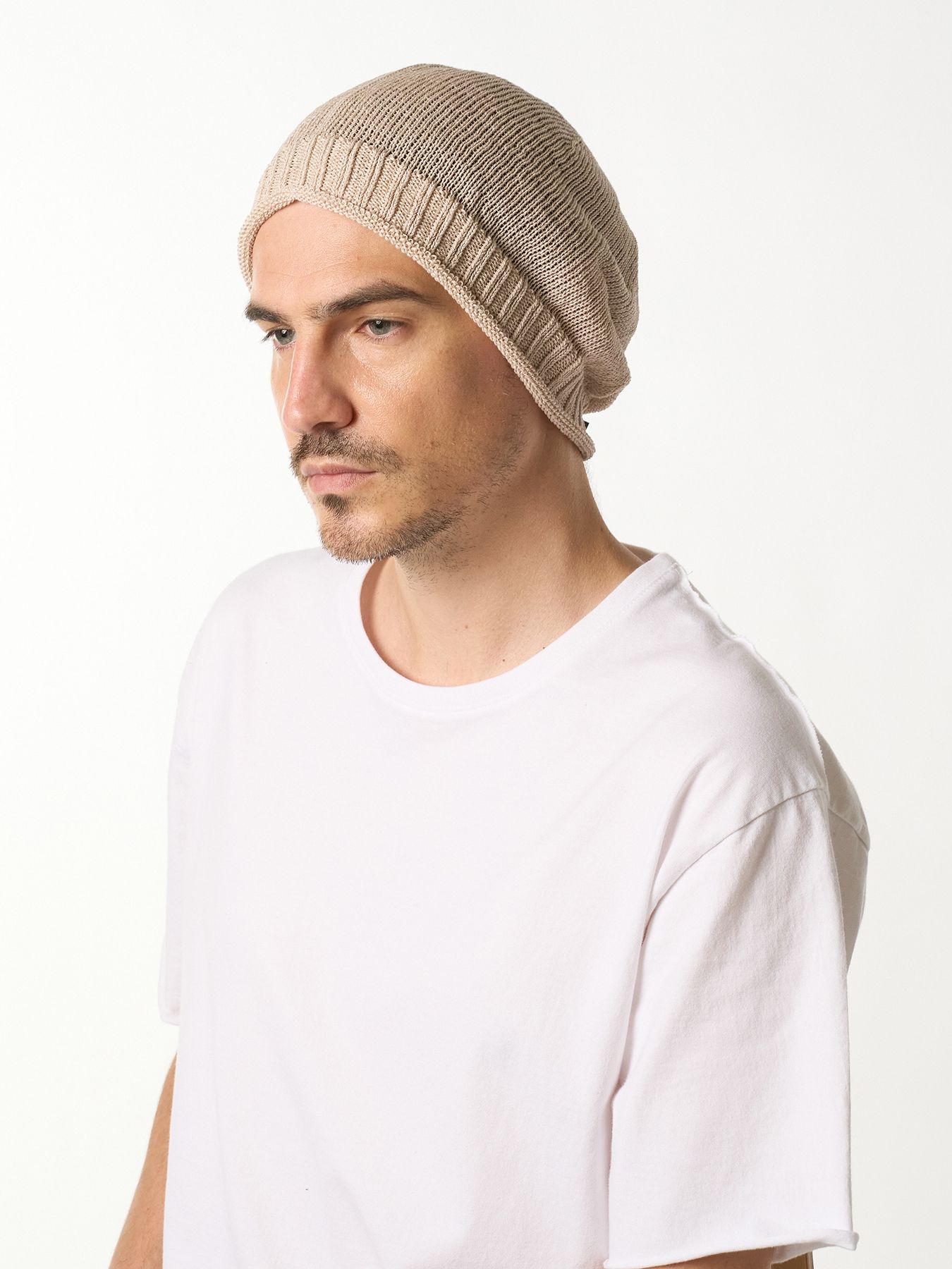 【予約品 9月23日(火) 締切】GIMA roll beanie / 擬麻 ロールビーニー / ライトベージュ