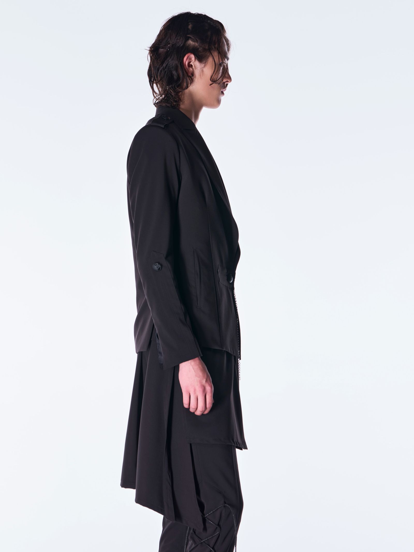 【予約品 6月29日(月) 締切】PE Gabardine Short Goth Jacket / ショート ゴスジャケット / ブラック