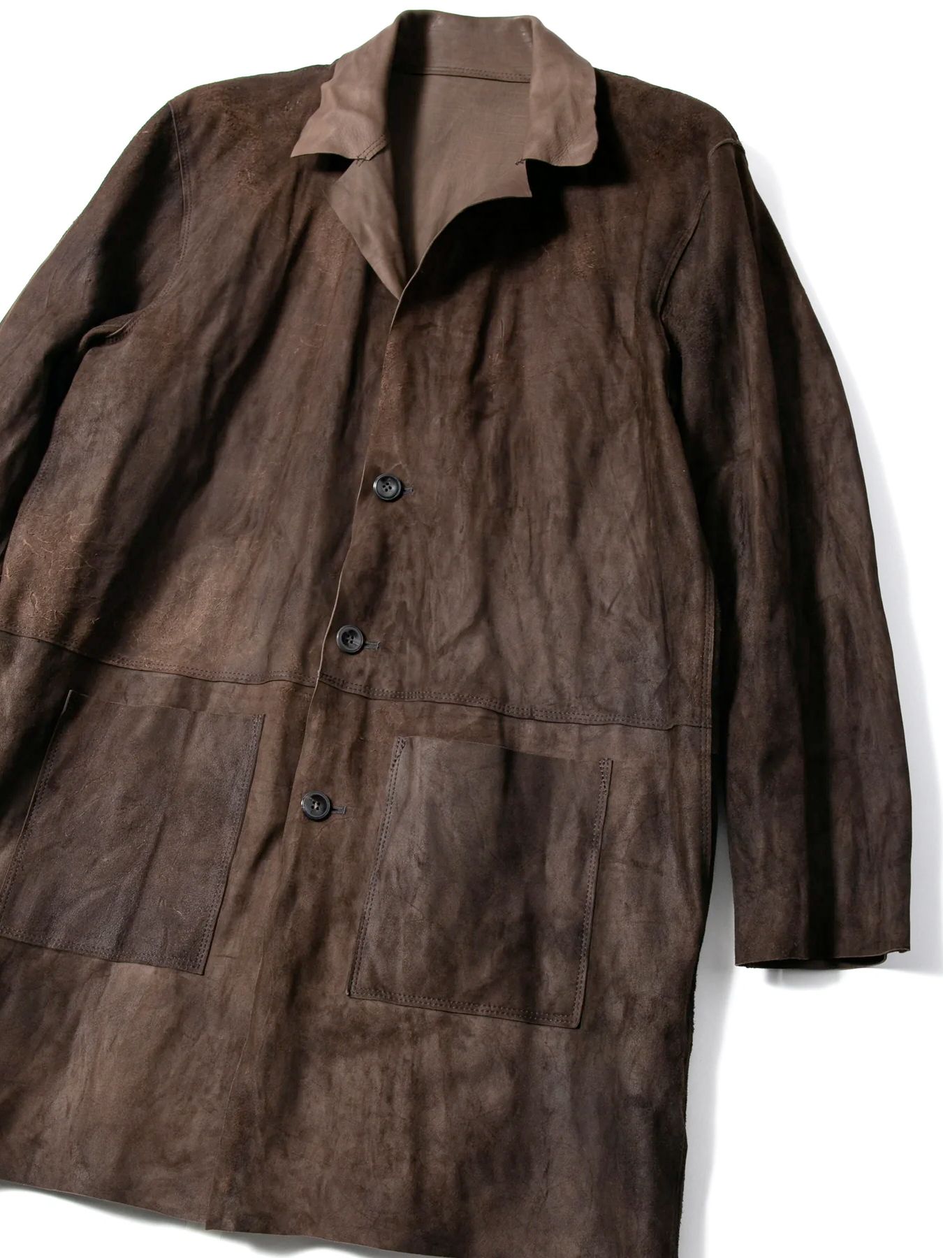 Hybrid Vegetable Tanned Calfskin Middle Coat / ハイブリッド タンニン鞣し カーフスキン ミドルコート / DEAD MAN