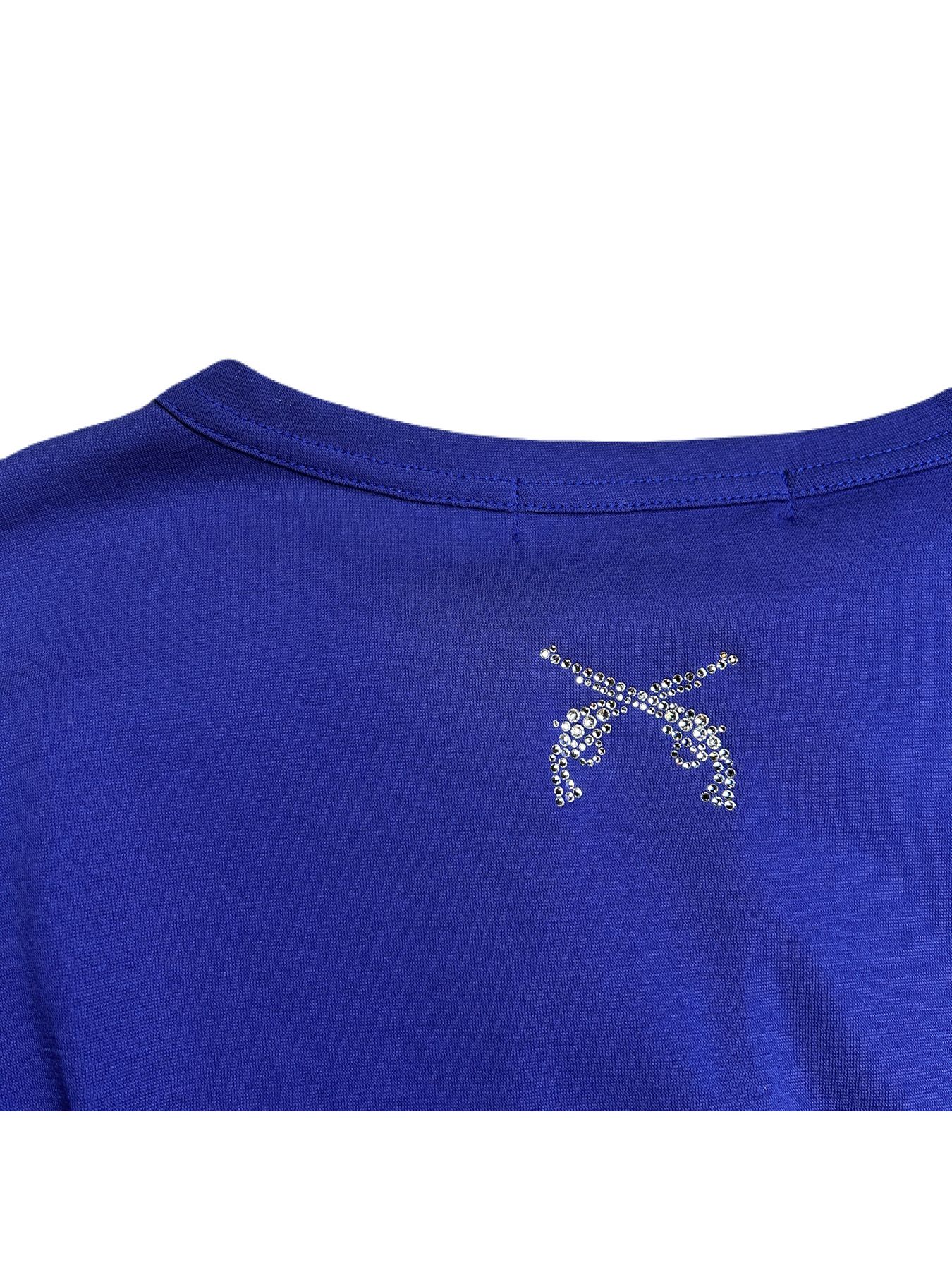 【予約品 8月10日(日) 締切 】WOMENS DRAPE CROSSGUN T / ドレープ クロスガン Tシャツ / クリスタル ブルー