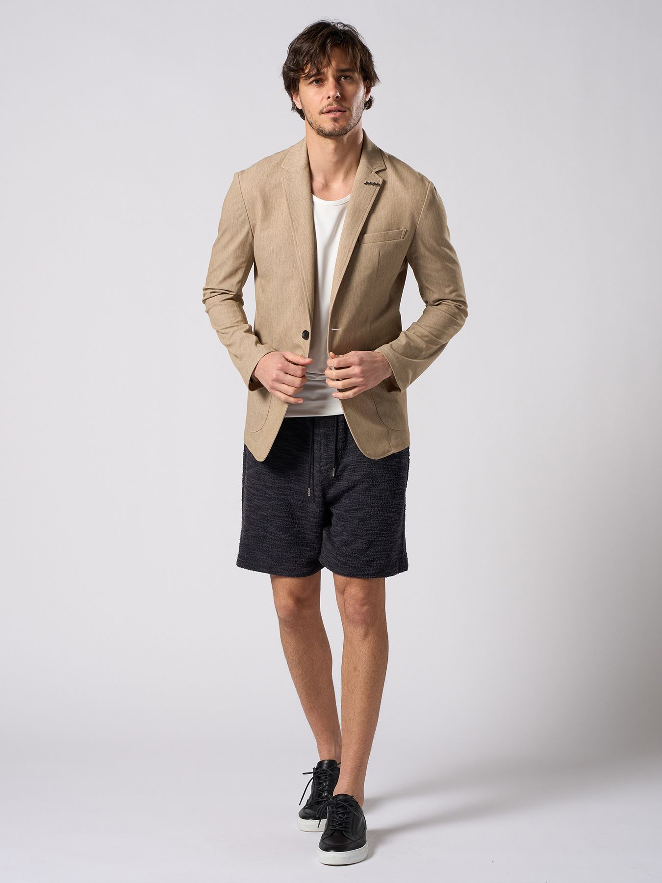 【予約品 1月25日(日) 締切】muta × wjk collection：knit jacquard relax shorts / ニットジャガード リラックスショーツ / ブラック