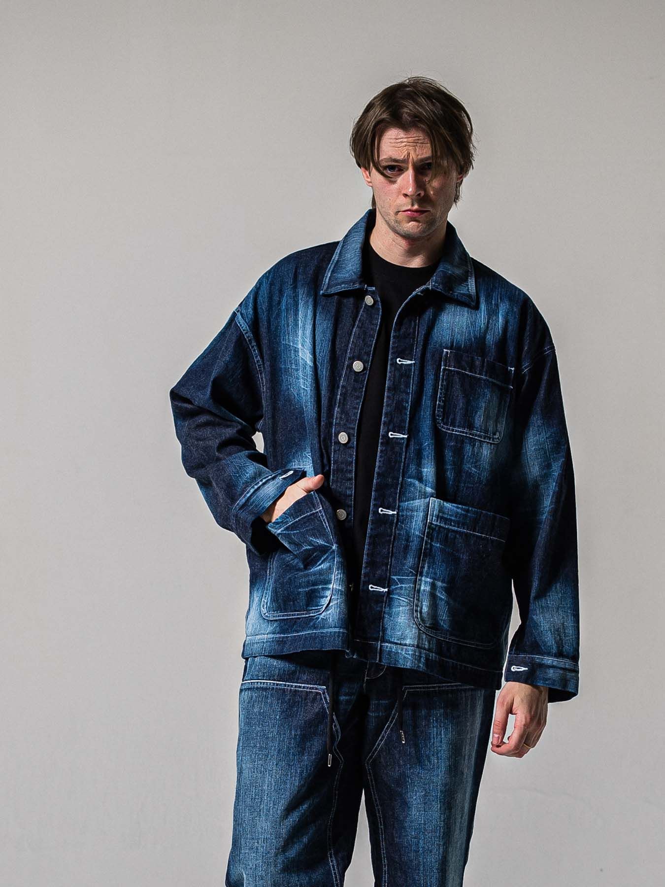 【予約品 11月16日(日) 締切】RC COVER ALL / ライトデニムカーバーオールジャケット / ダークインディゴ