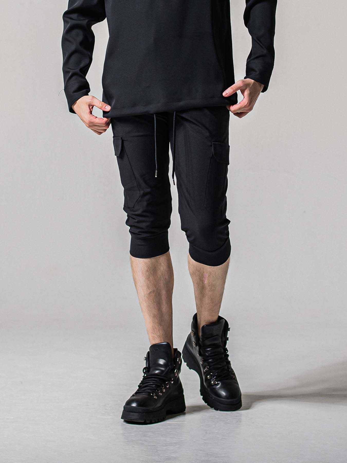 【予約品 11月16日(日) 締切】CARGO CROPPED PT / カーゴクロップド ジャージパンツ / ブラック