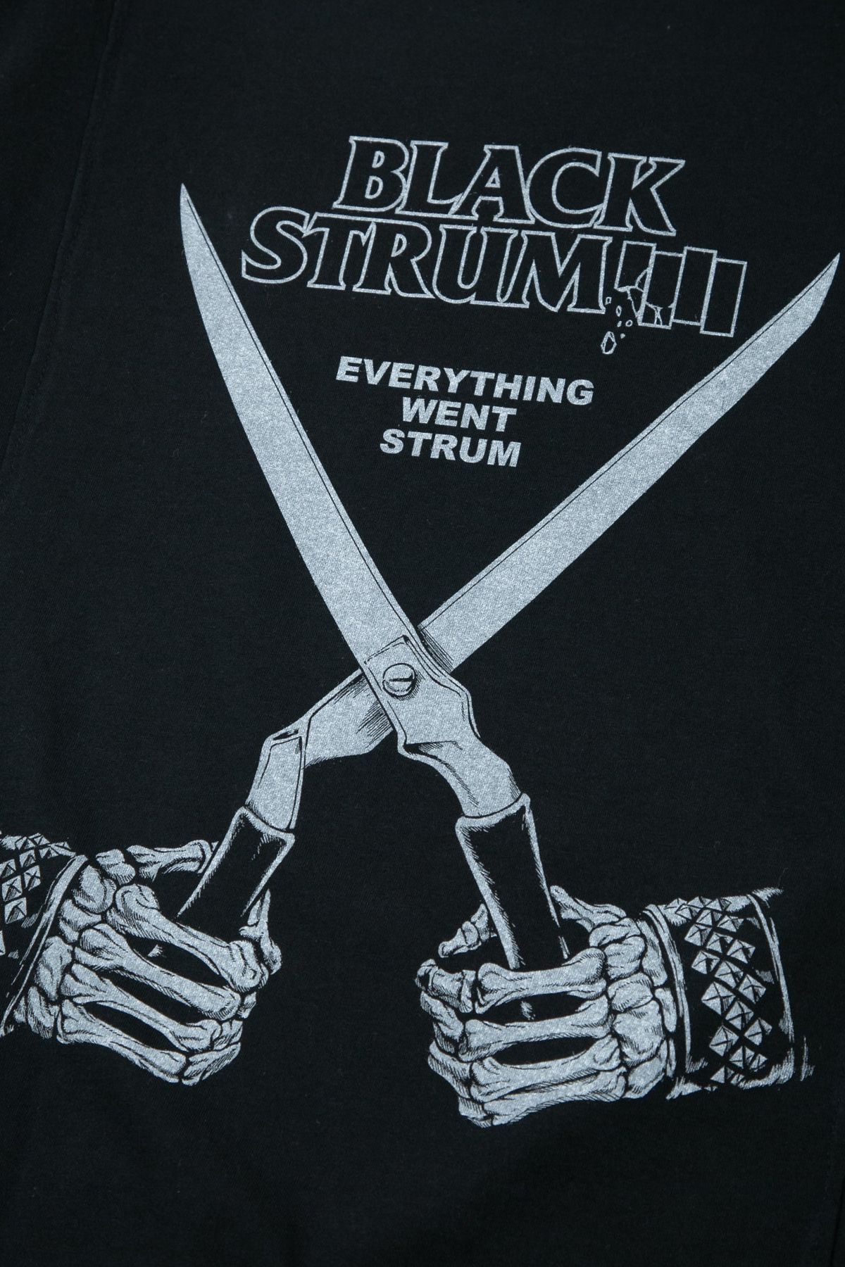 Natural Soft Cotton Oversize BLACK STRUM Crew Neck T-shirt  / ブラック 【STRUM】