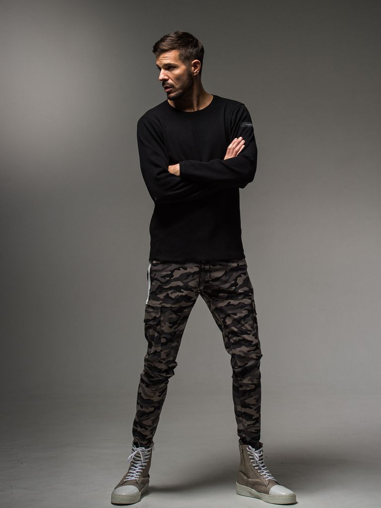 ST COTTON waffle Thermal ロンT / BLACK