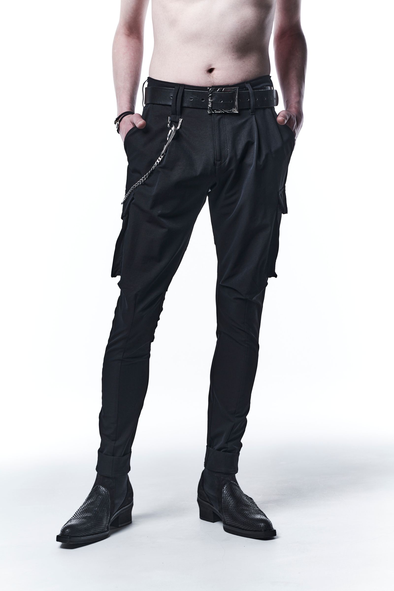 《予約品》 SlimCargoPants カーゴパンツ W-Cloth / Black 【kiryuyrik】 8月入荷予定