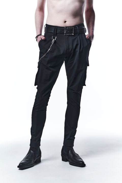 《予約品》 SlimCargoPants カーゴパンツ W-Cloth / Black 【kiryuyrik】 8月入荷予定