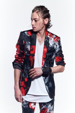 《予約品》 Jacket テーラードジャケット FloraSatin / Black&Red 【kiryuyrik】 3月入荷予定