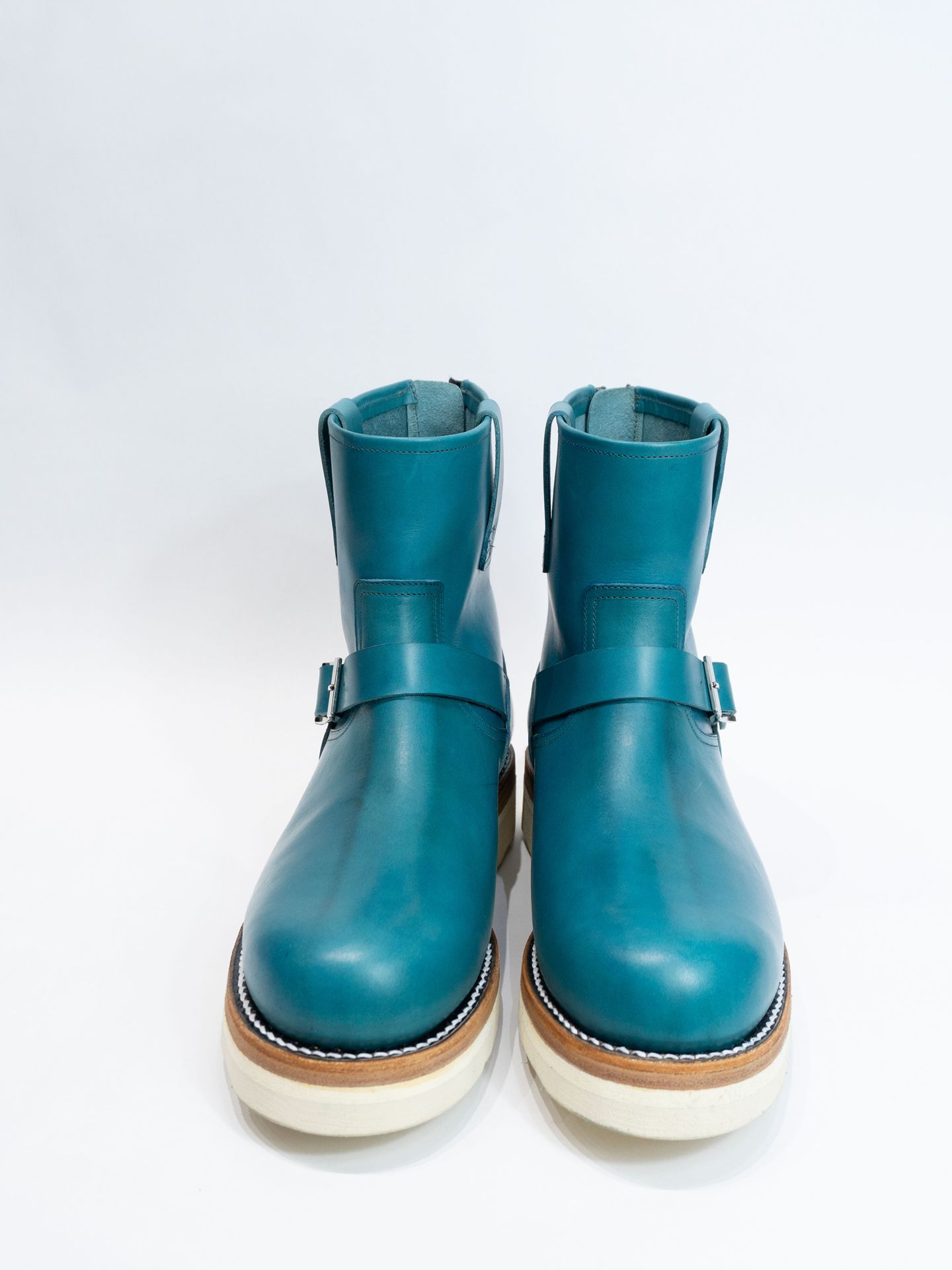 【予約】イタリアン ダブルショルダー ショートエンジニアブーツ  STB010-01 [ ：MATILDA （マチルダ）]  COLOR：TURQUOISE（【STRUM】