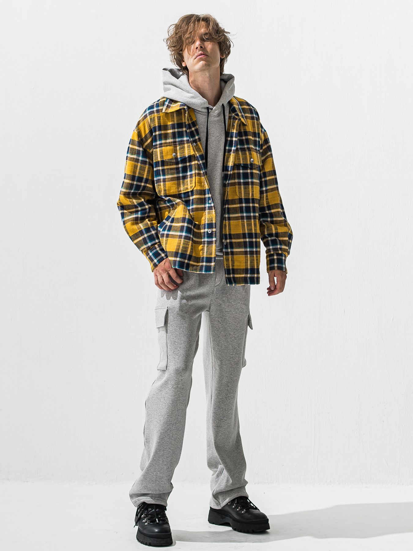 【予約品 9月6日(日) 締切】OLD SLUB CHECK JK / ヴィンテージ ネルジャケット / イエロー