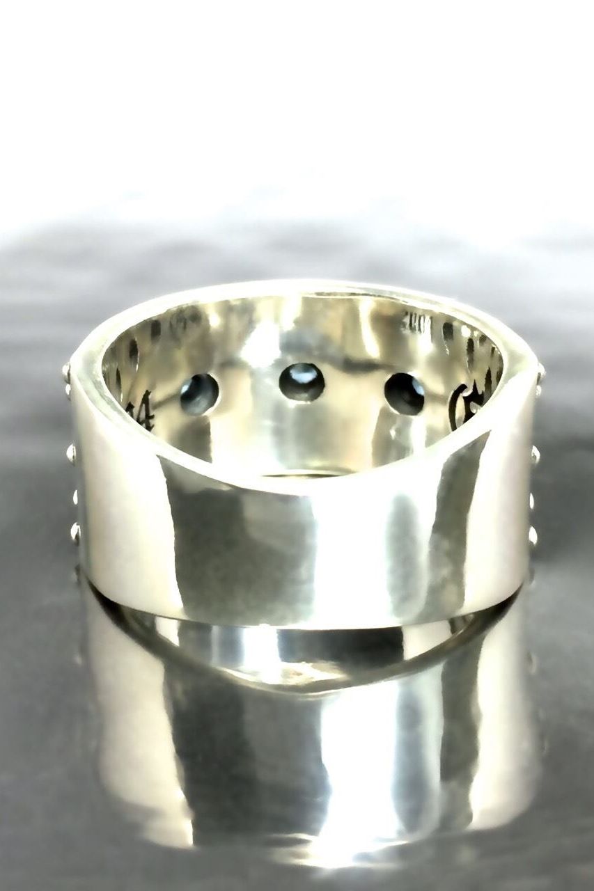 《受注生産》 STUD RING [B] with BLUE TOPAZ ブルートパーズ リング 【GOD SIZE】 注文から2～3週間後入荷予定