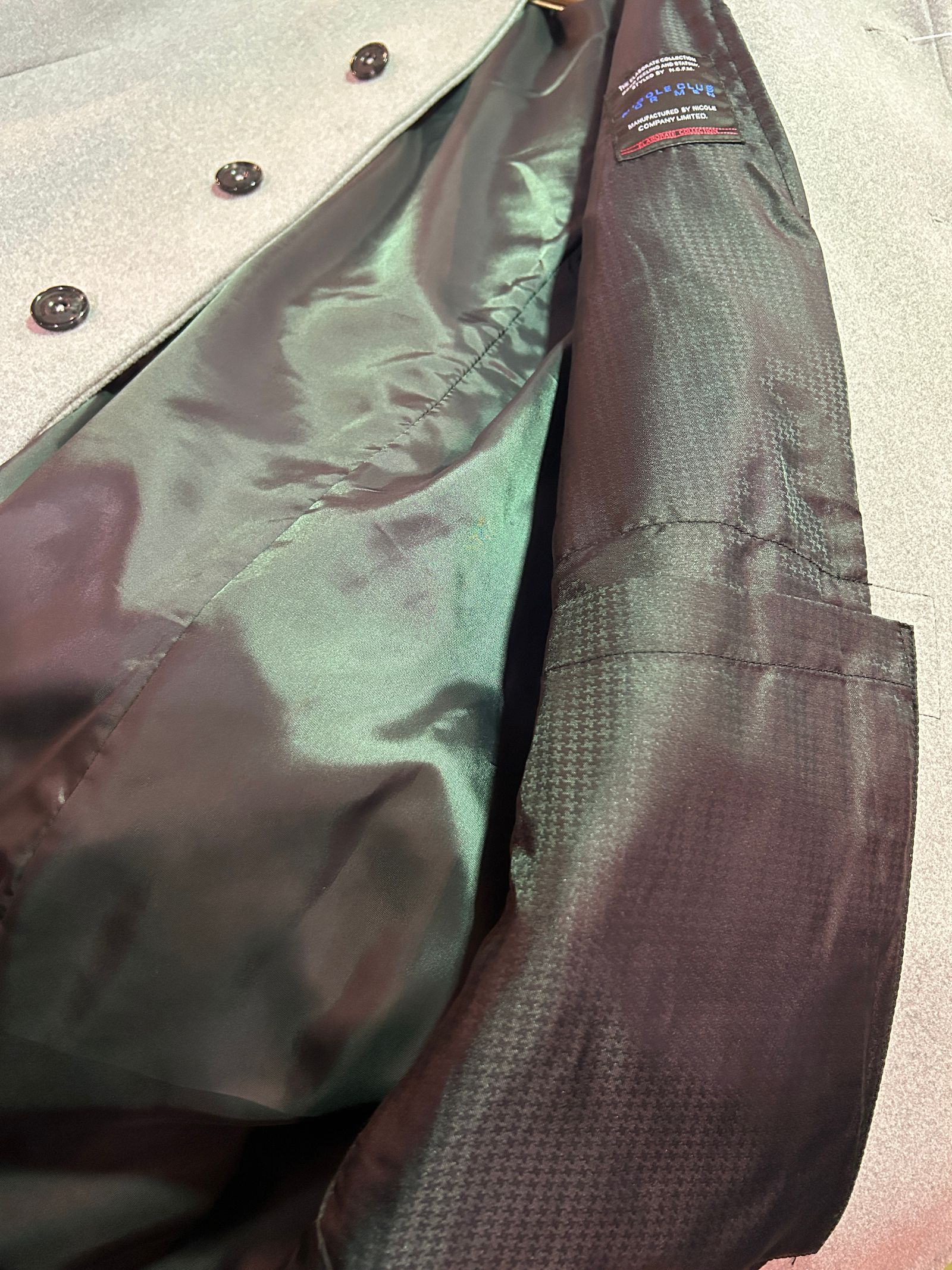 アラカルトハイブリットメルトン スタンドコート ライトグレー 【NICOLE CLUB FOR MEN】