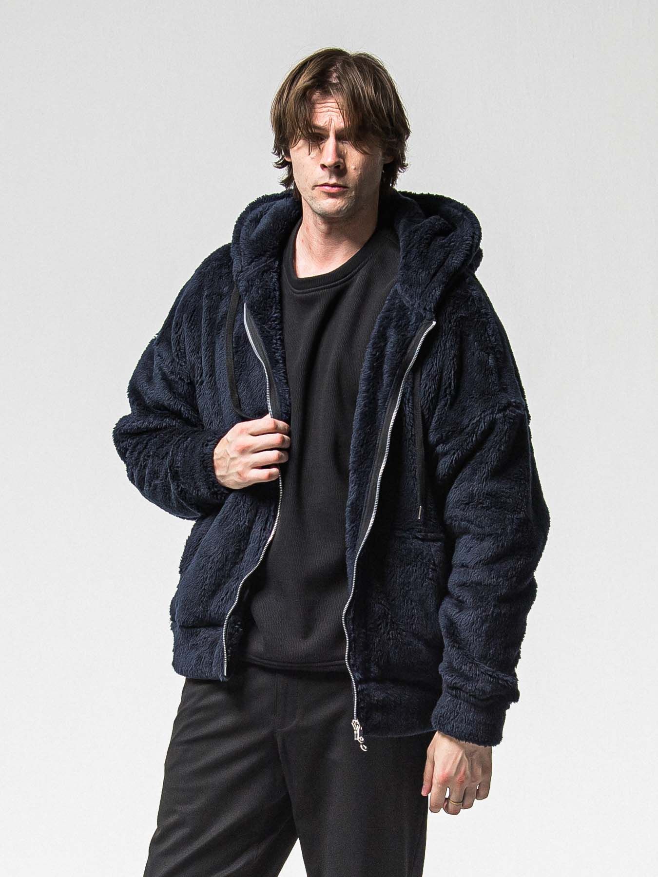 【予約品 】BOA ZIP LOOSE HOODIE / ボア ジップ ルーズフーディ / ネイビー