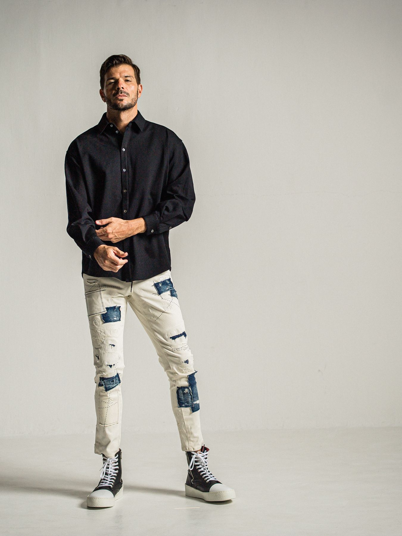《予約9月1日18時締め》 MICK DENIM JERSEY  / ジャージデニム / ホワイトリメイク