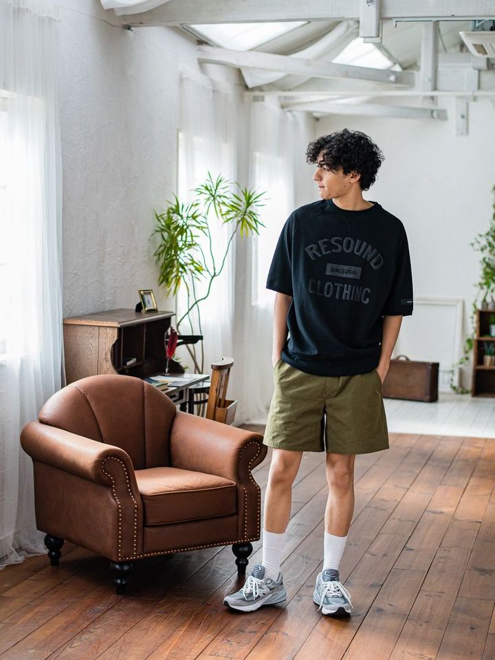 《予約品3月3日18：00締め》 PAT SHORTS / ベルト付きショーツ / カーキ