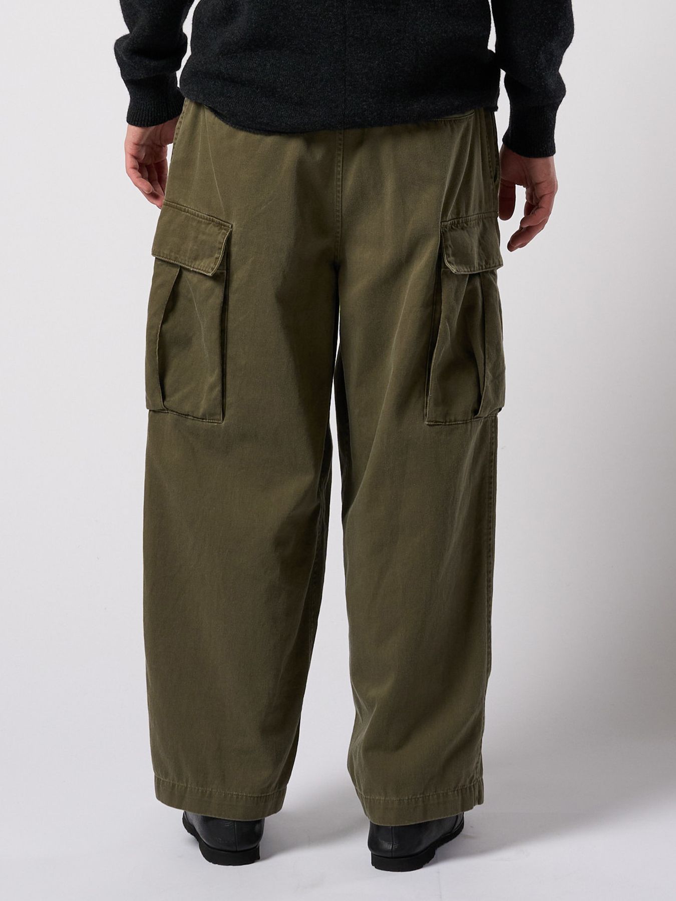 【予約品 4月19日(日) 18時締切】sulfur dyed light easy cargo / 硫化染め ライトイージーカーゴパンツ / フェードカーキ