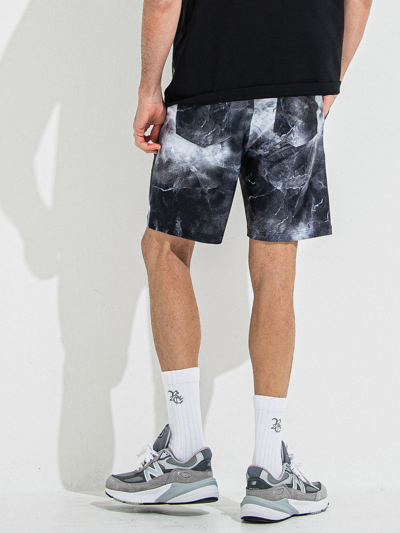 【予約品 】RASH SHORTS / ラッシュガード ショーツ / マーブルブラック