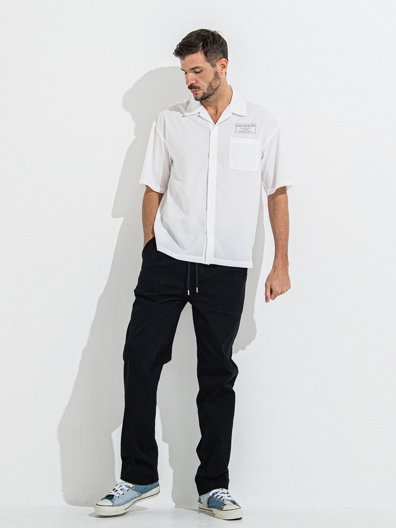 【予約品 】DENIM JERSEY WIDE PT / デニムジャージワイドパンツ / ブラック