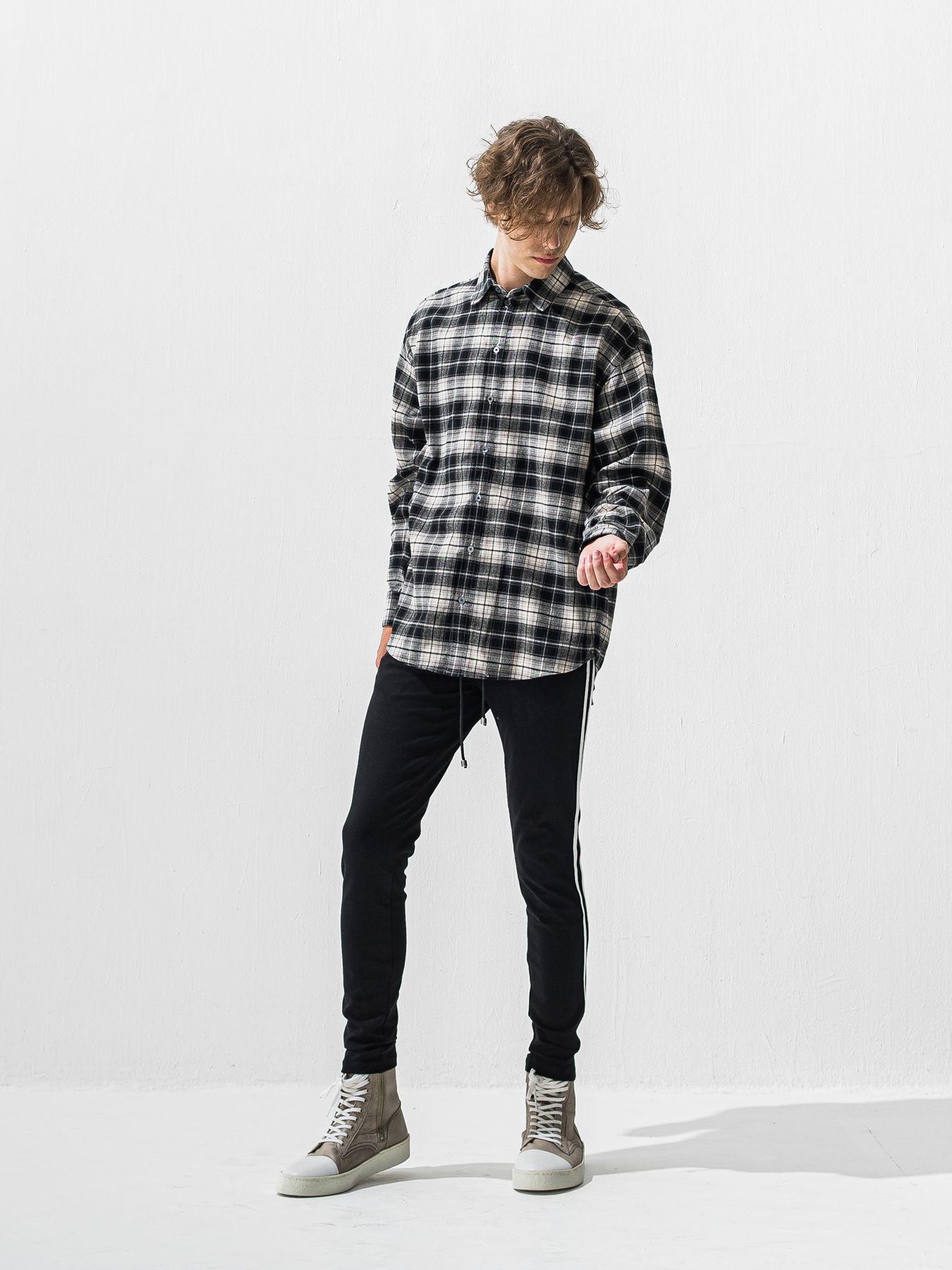 【予約品 9月6日(日) 締切】FLANNEL JACK SHIRTS / オーガニックコットン フランネルチェック ジャックシャツ / ブラック