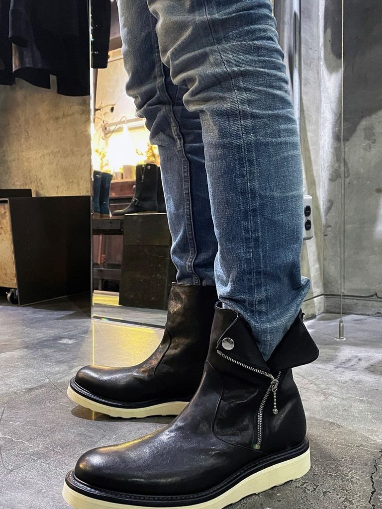 Pit Vegitable Full Tanned Shrinked Horse Riders Boots / ピットフルタンニン シュリンク ホースハイド 『ライダース ブーツ』TRASH