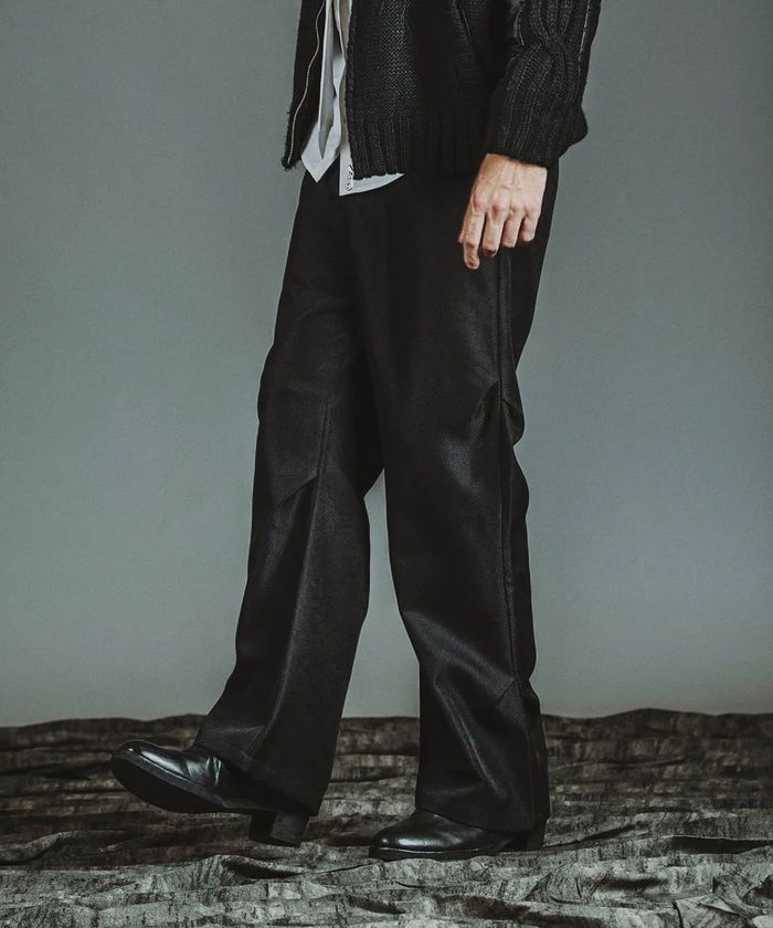 ワイドレッグタックトラウザース 857006-382Pブラック【NOID.】