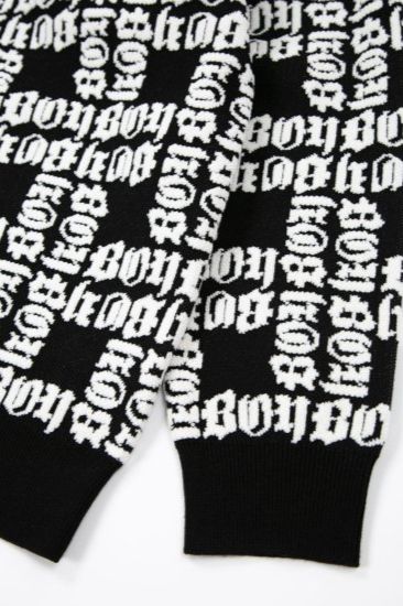 BOY LOGO PATTERNED KNIT CARDIGAN/ ブラック 【BOY LONDON】