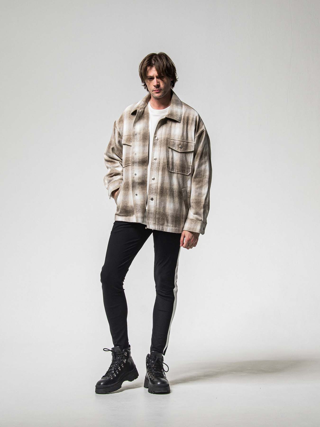 【予約品 8月31日(日) 締切】FLANNEL CHECK JK / フランネルチェック ジャケット / ブラウン