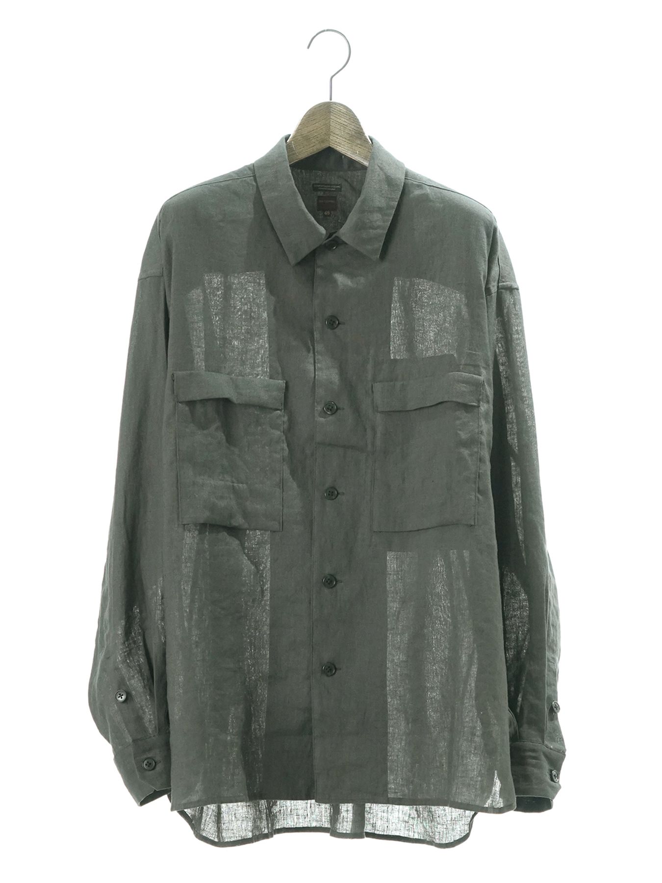 【予約品 11月23日(日) 締切】LINENOVERSHIRT / リネン ポロシャツ / GRAY