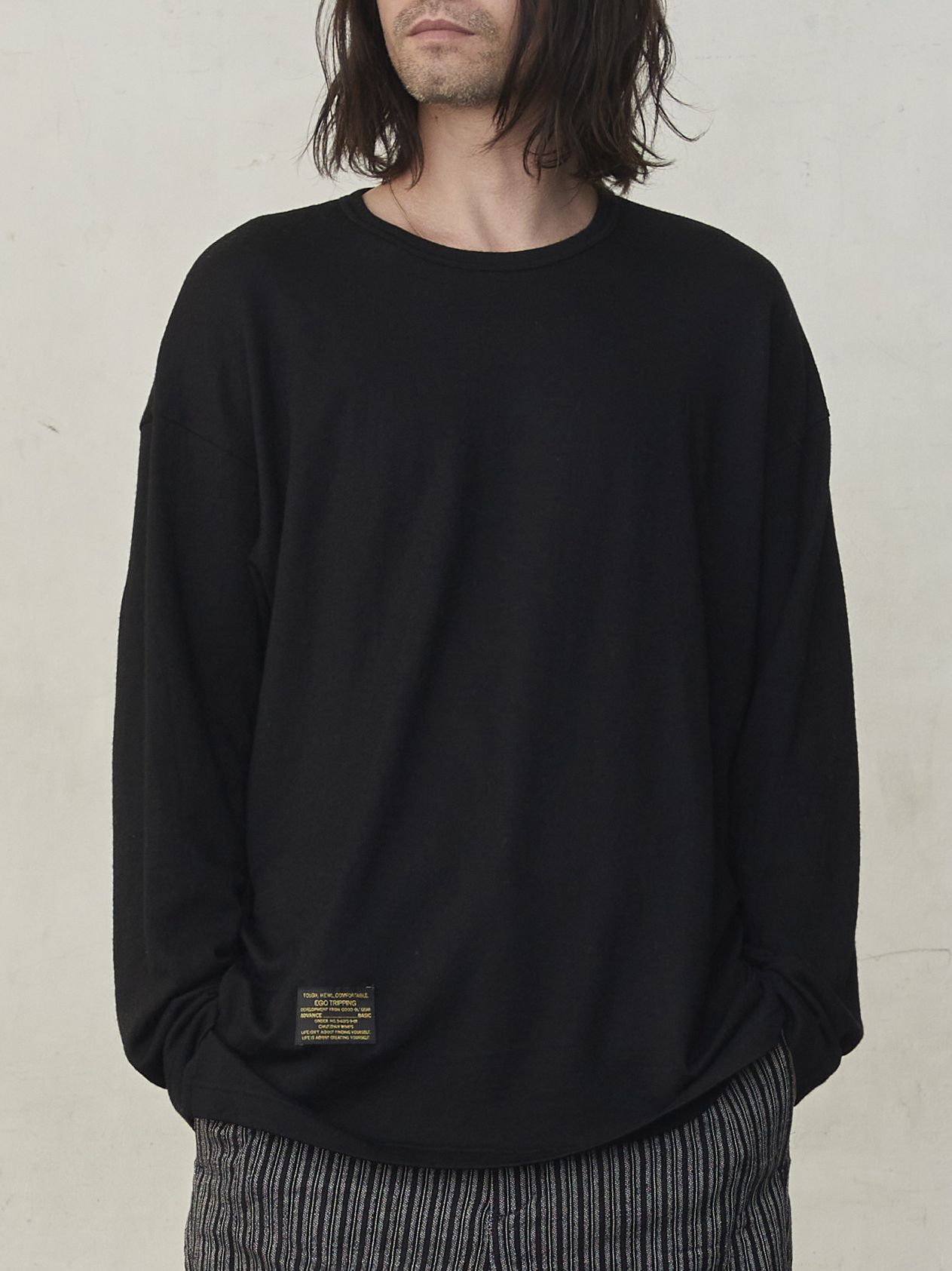 【予約品】 WASHABLE WOOL TEE / ウールTシャツ / ブラック