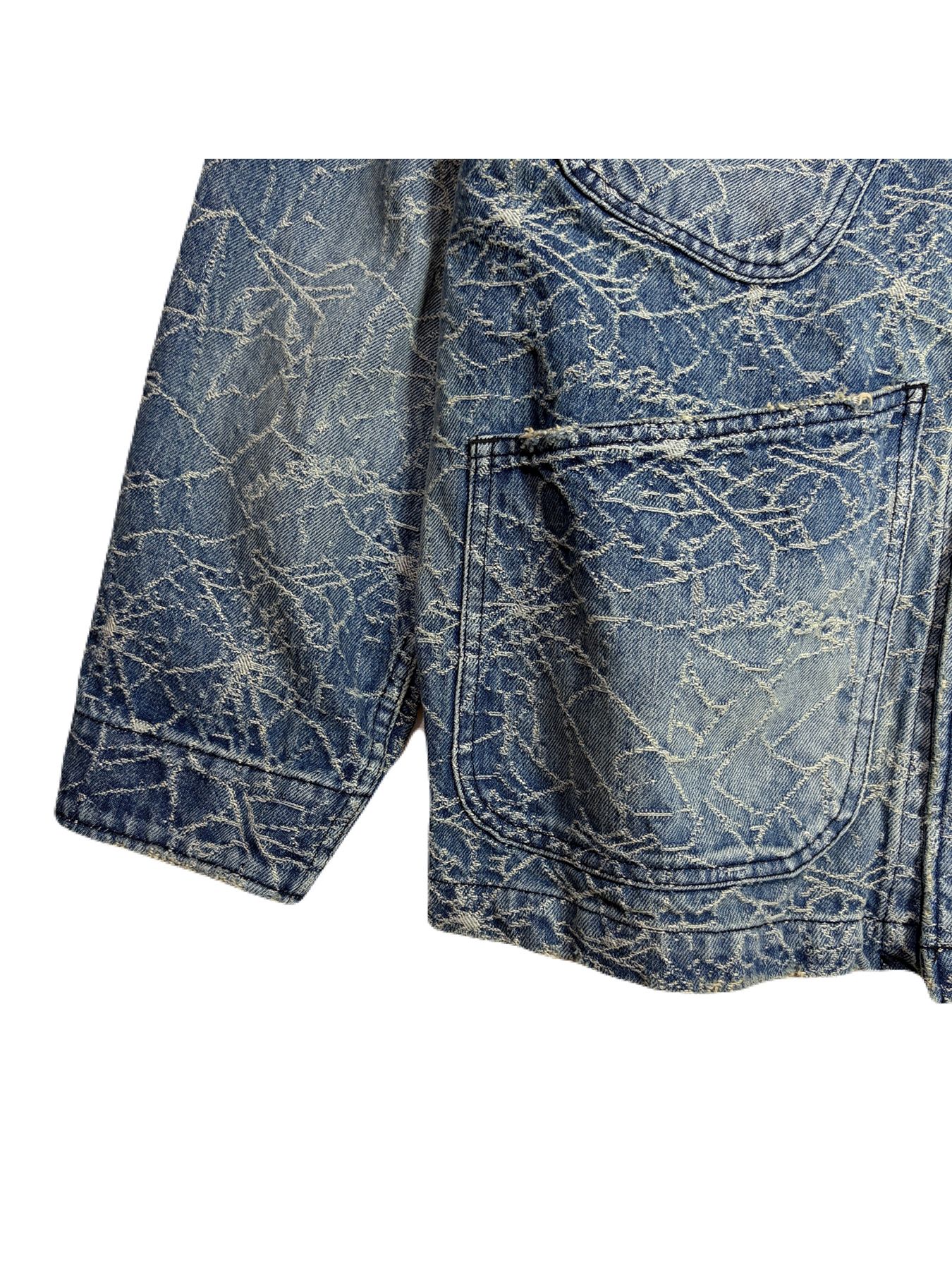 【予約品 3月9日(月) 18:00 締切】SPIDER JAQ DENIM JKT / スパイダー ジャガード デニム カバーオールジャケット / ブルー