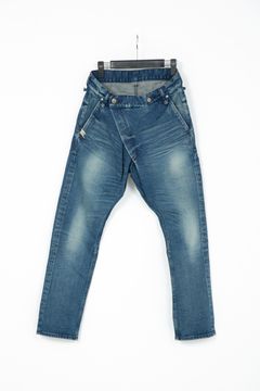 12.5oz Organic Cotton Stretch Over Lap Tight Straight Jeans / インディゴ 【STRUM】